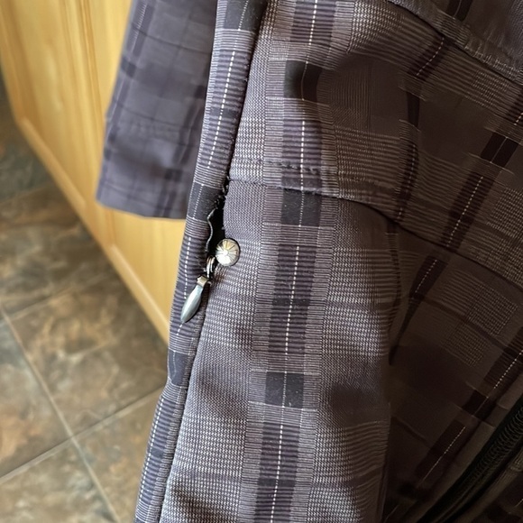 Vuarnet Long Plaid Funnel Neck Fall Coat - Picture 4 of 10